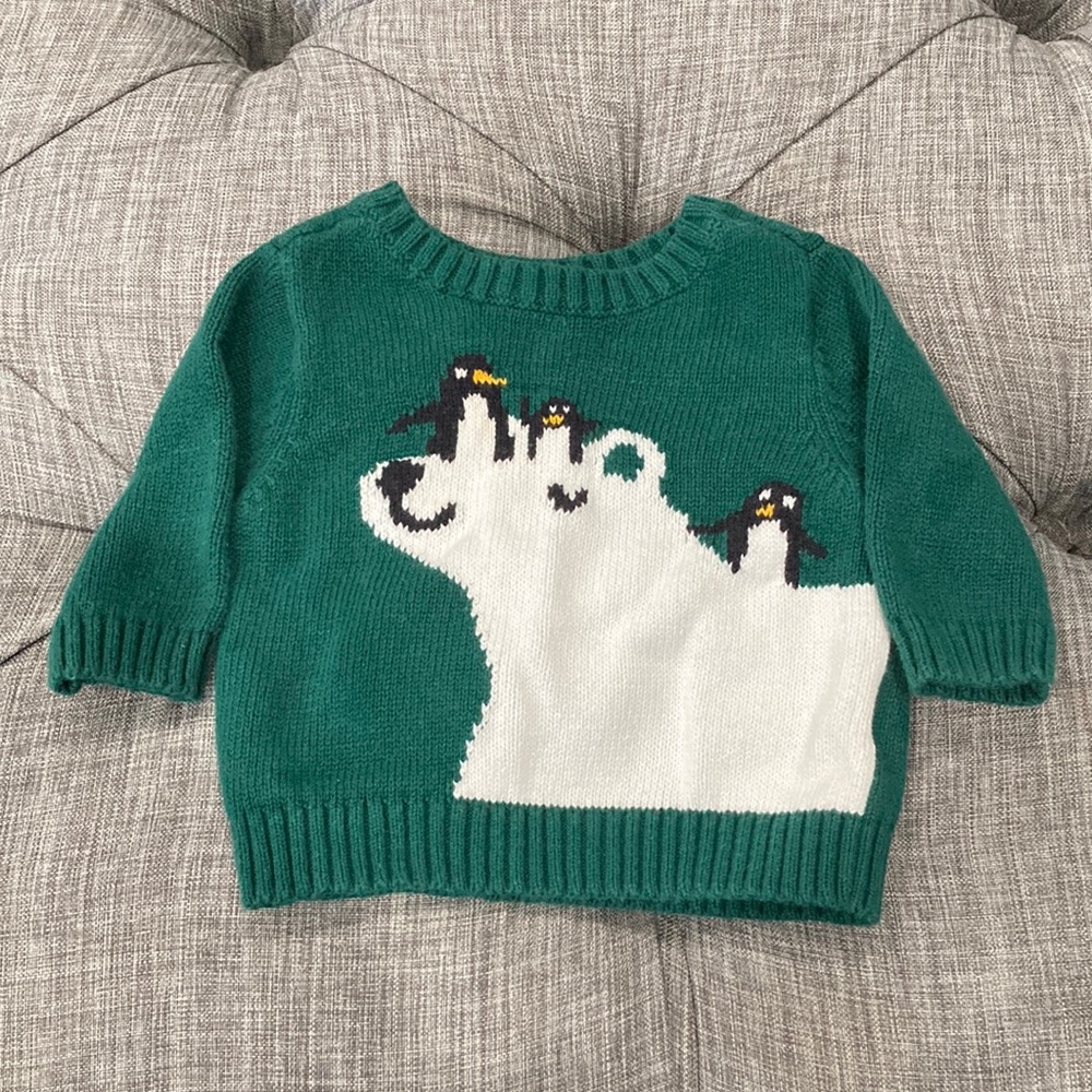 🔴🎉 Host Pick 🎉Baby Boy’s Winter Sweater With Polar Bear And Penguins 0-3M